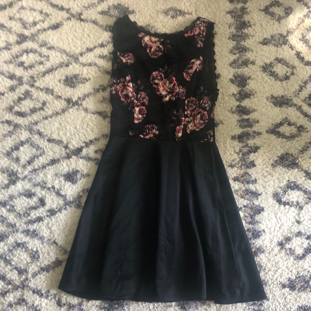 Francesca, Black Floral Dress, Small